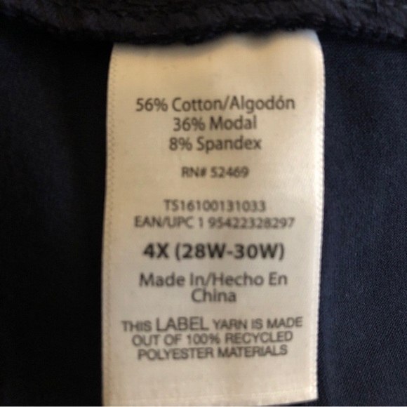 TERRA & SKY Biker Shorts Size 4X 28W-30W Polyester Spandex Navy Blue Womens NWOT - Picture 5 of 6